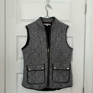 CATHERINE MALANDRINO - Vest houndstooth pattern quilted black and white size M